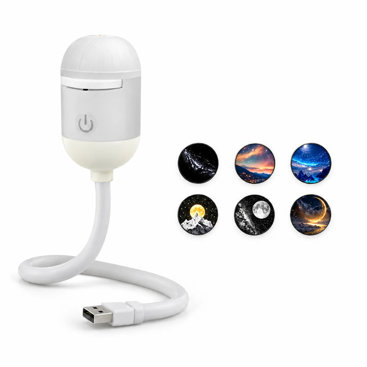 Kit Essencial: um projetor branco USB e seis discos